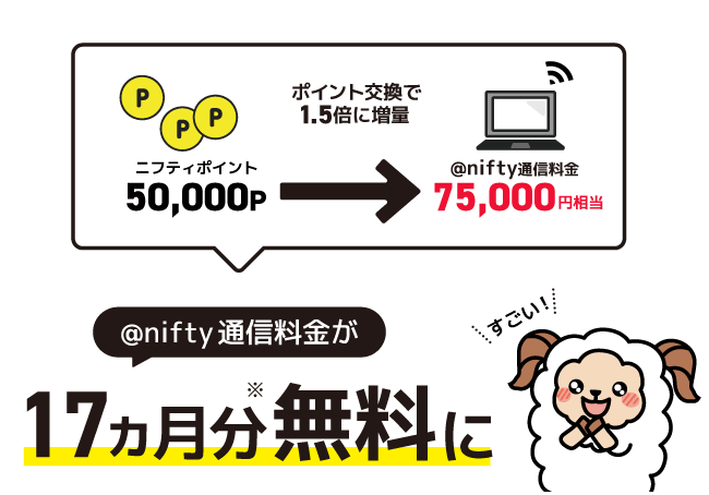 @nifty通信料金が17か月分※無料に！